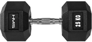 HMS Hex Pro gumuotas hantelis 1 x 25 kg