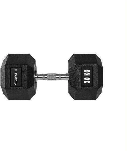 HMS Hex Pro gumuotas hantelis 1 x 30 kg