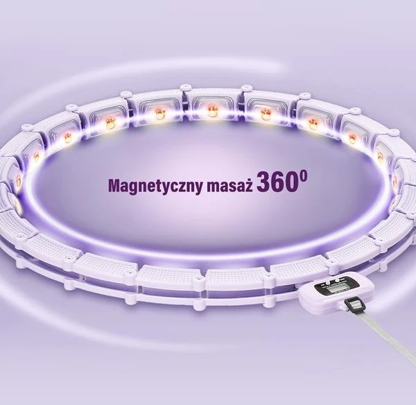 Magnetinis hula lankas HHM14 su svoriu ir skaitikliu, violetinis HMS