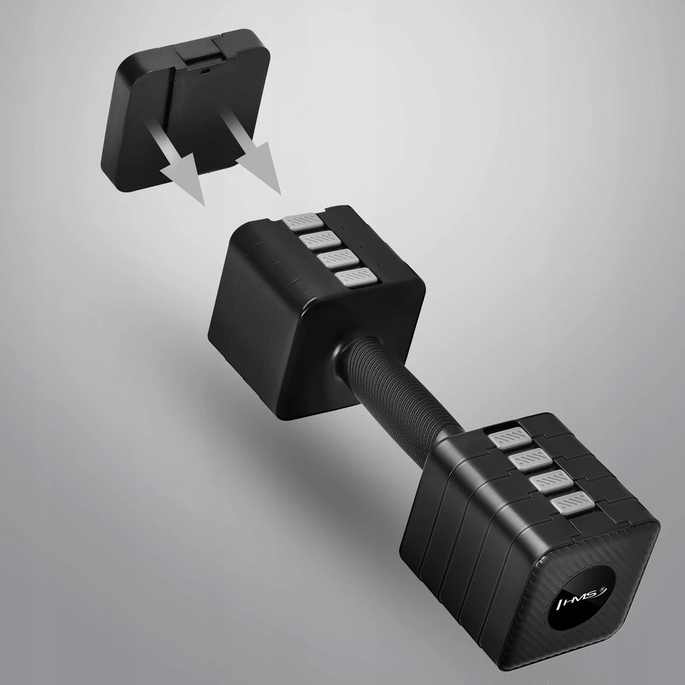 REGULIUOJAMOS DUMBBELLS Juodas 2 x 5 KG HL02 HMS