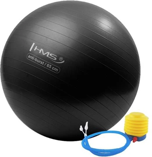 YB02 naujas juodas gimnastikos kamuolys HMS 65 cm