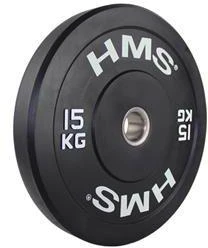 Olimpinis guminis svoris HMS BBR juodas - 15 kg