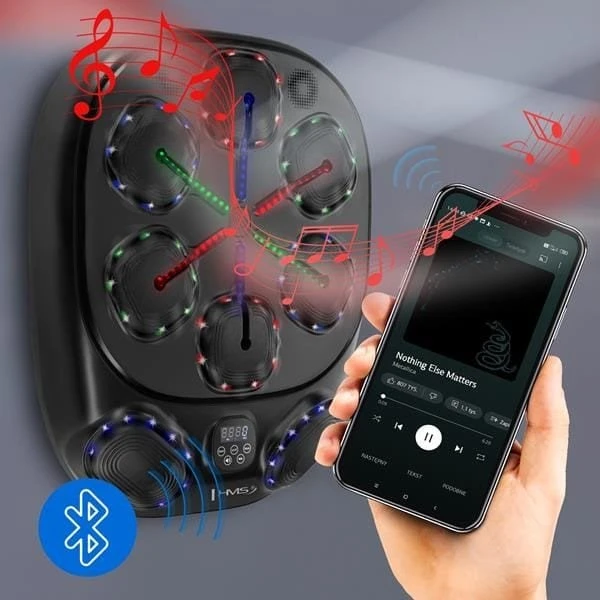 HMS TB10 Elektroninis bokso treniruoklis su „Bluetooth“, muzika ir pirštinėmis, 4000 mAh baterija aprašymas - Prekės nuotrauka