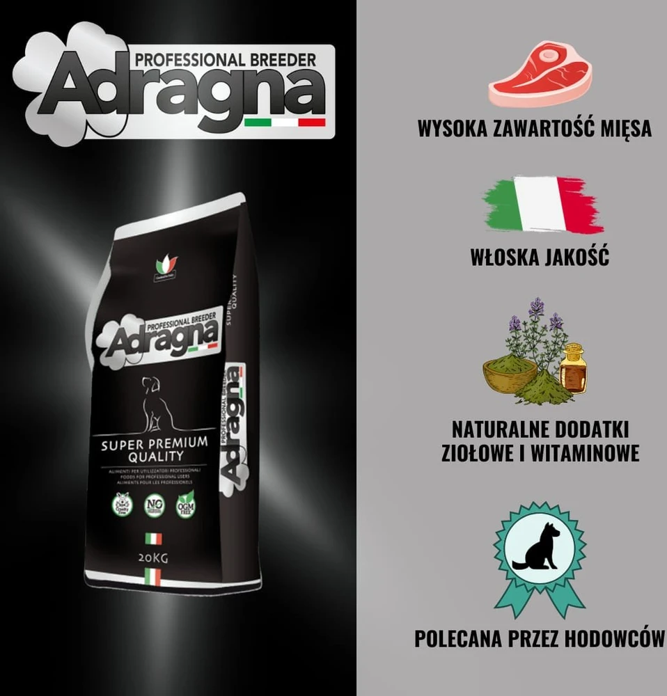 Beni Dog ADRAGNA Super Premium Quality Medium/Maxi ėriena – sausas Maistas šunims – 20kg