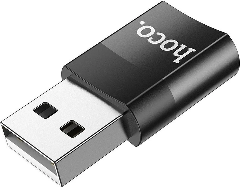 Adapteris Hoco UA17 USB-A to Type-C juodas