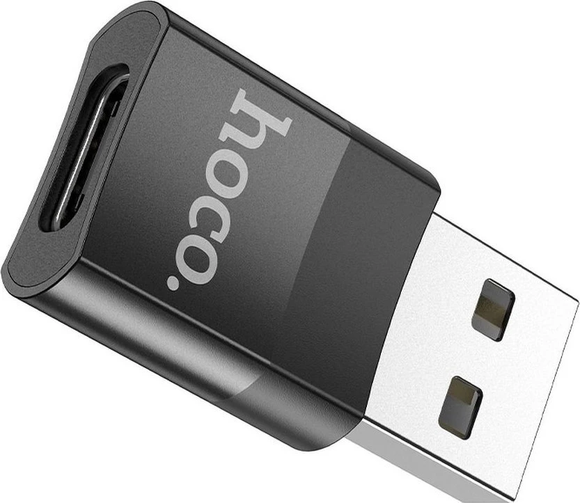 Adapteris Hoco UA17 USB-A to Type-C juodas