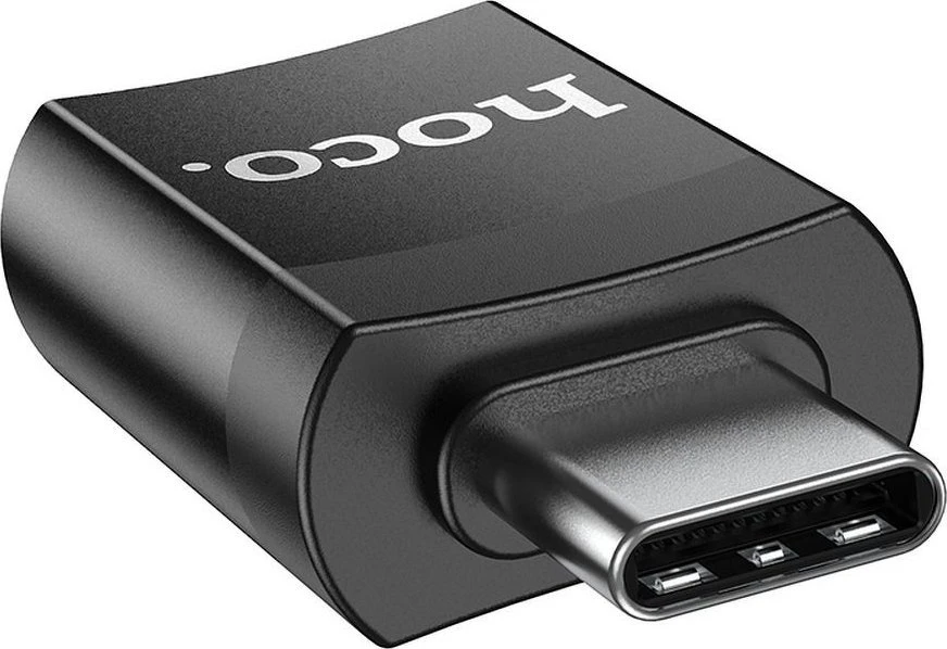 Adapteris Hoco UA17 Type-C to USB-A juodas