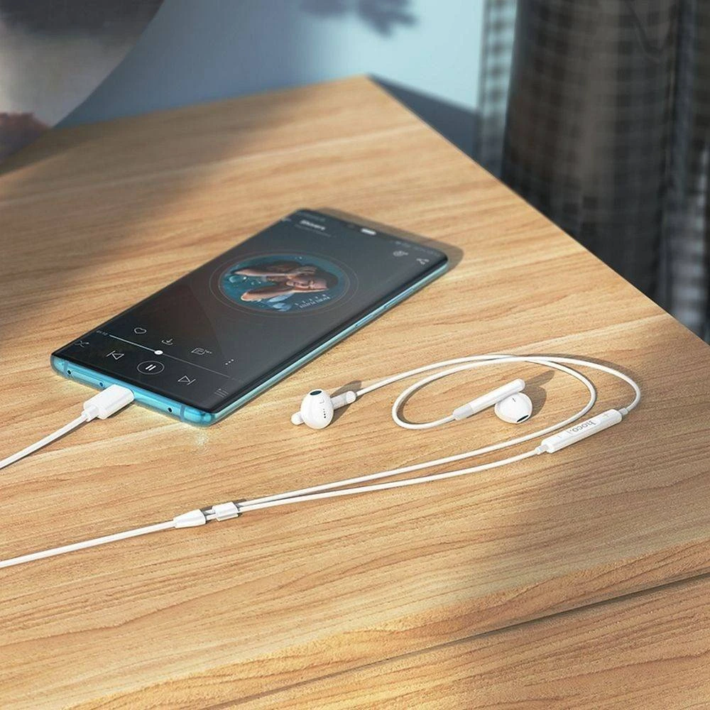 Wire ausinės USB C Hoco M93 baltas