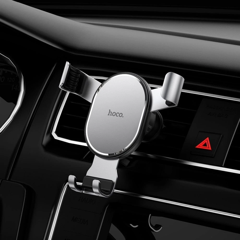 „Gravity“ automobilio telefono laikiklis „Hoco“ oro išleidimo angai CA56 PLUS juodas metalas