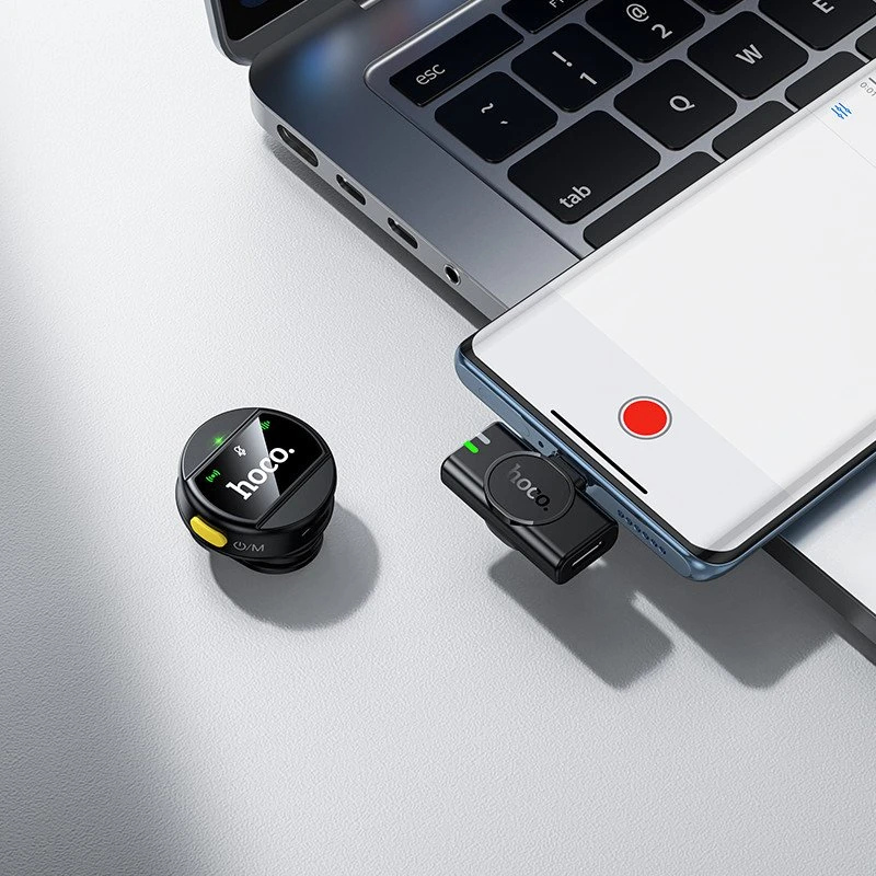 Wireless microphone USB C Hoco L21 juodas