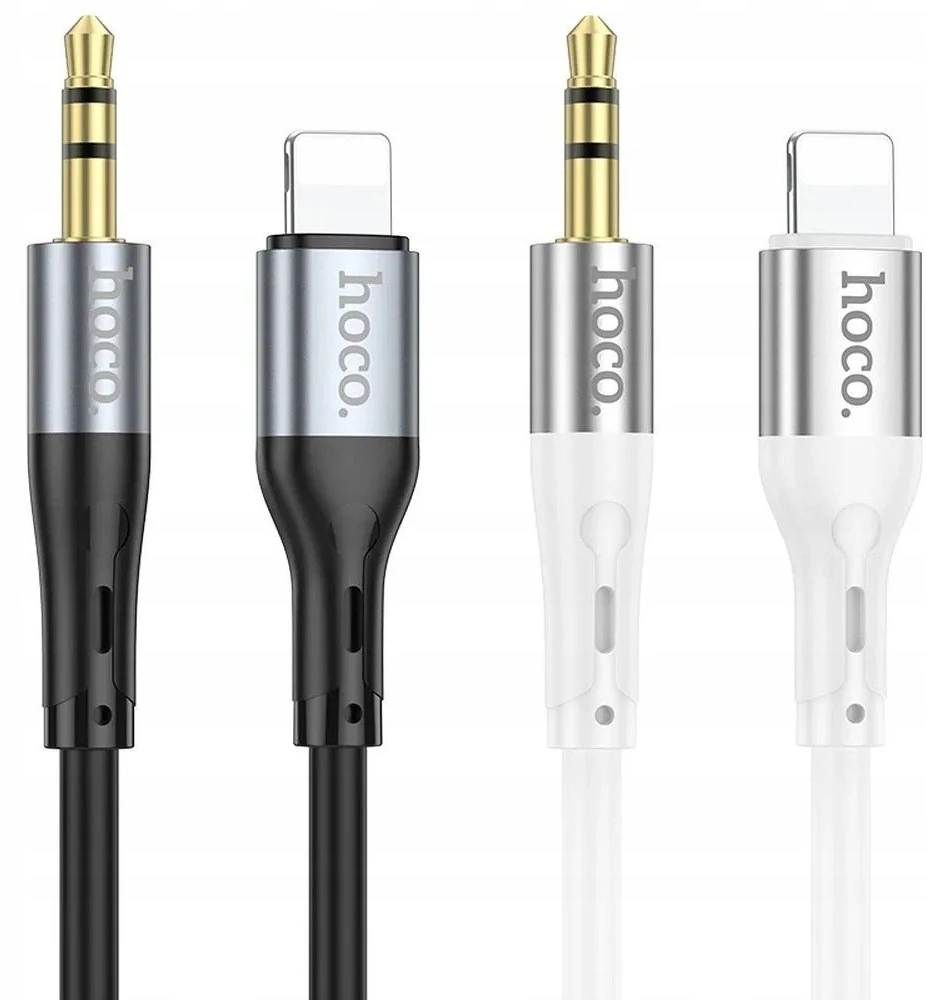 Kabelis AUX Jack 3,5 mm - Lightning Hoco 1 m UPA22 juodas