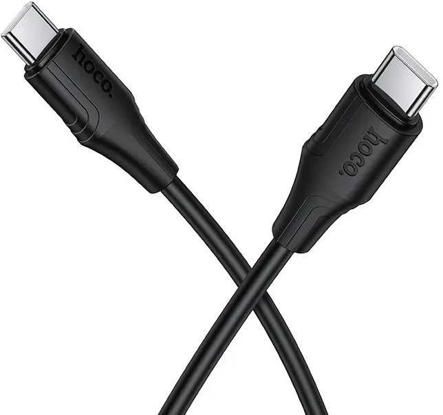 Silicone Cable USB C to USB C Hoco 3A 60W 1 m X124 juodas