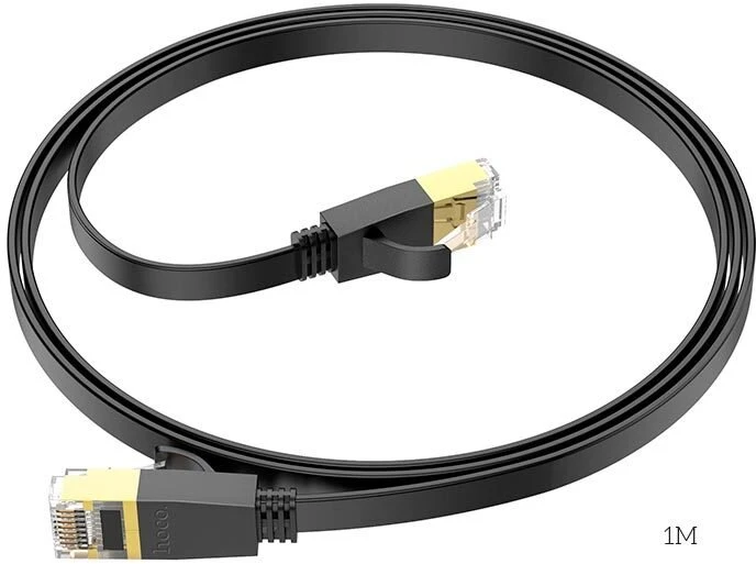 Hoco Kabelis Hoco US07 General pure copper flat network cable(L=1M) Juodas 6931474780683 6931474780683 (6931474780683)