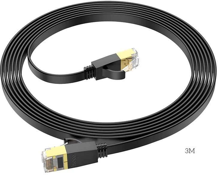 Hoco Kabelis Hoco US07 General pure copper flat network cable(L=3M) Juodas 6931474780690 6931474780690 (6931474780690)