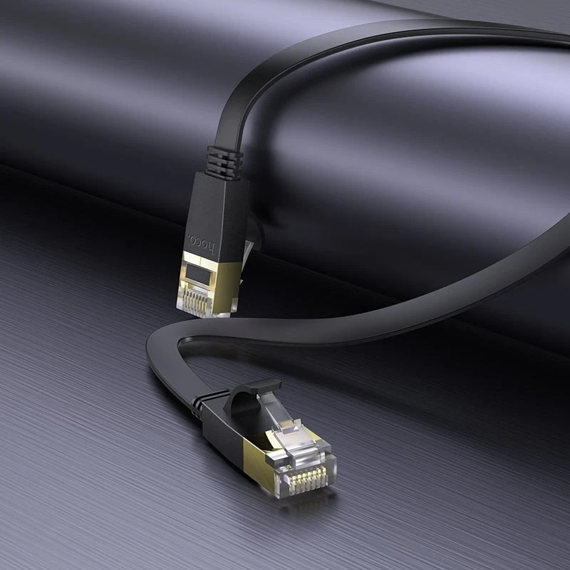Hoco Kabelis Hoco US07 General pure copper flat network cable(L=1M) Juodas 6931474780683 6931474780683 (6931474780683)