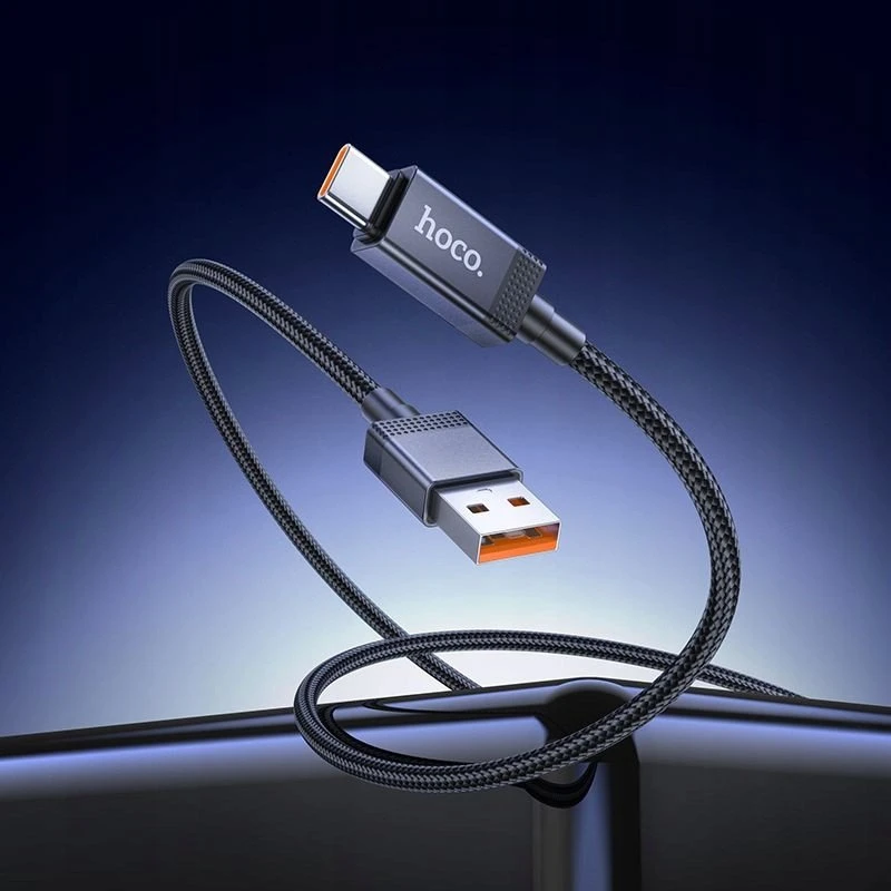 USB A į USB C laidas Hoco 5A su ekranu 1 m X118 juodas