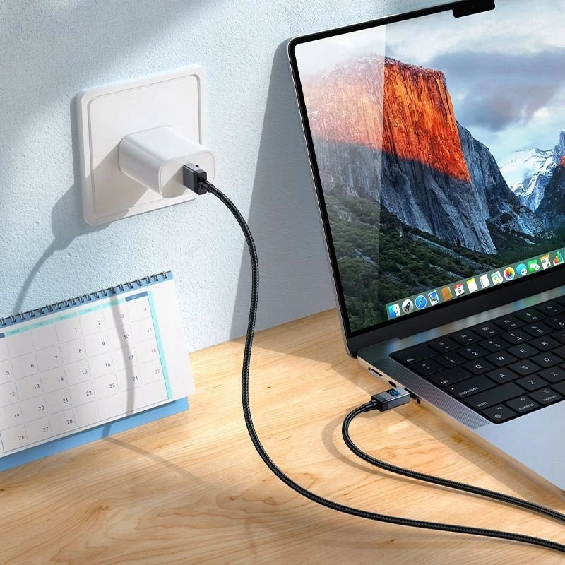 USB A į USB C laidas Hoco 5A su ekranu 1 m X118 juodas