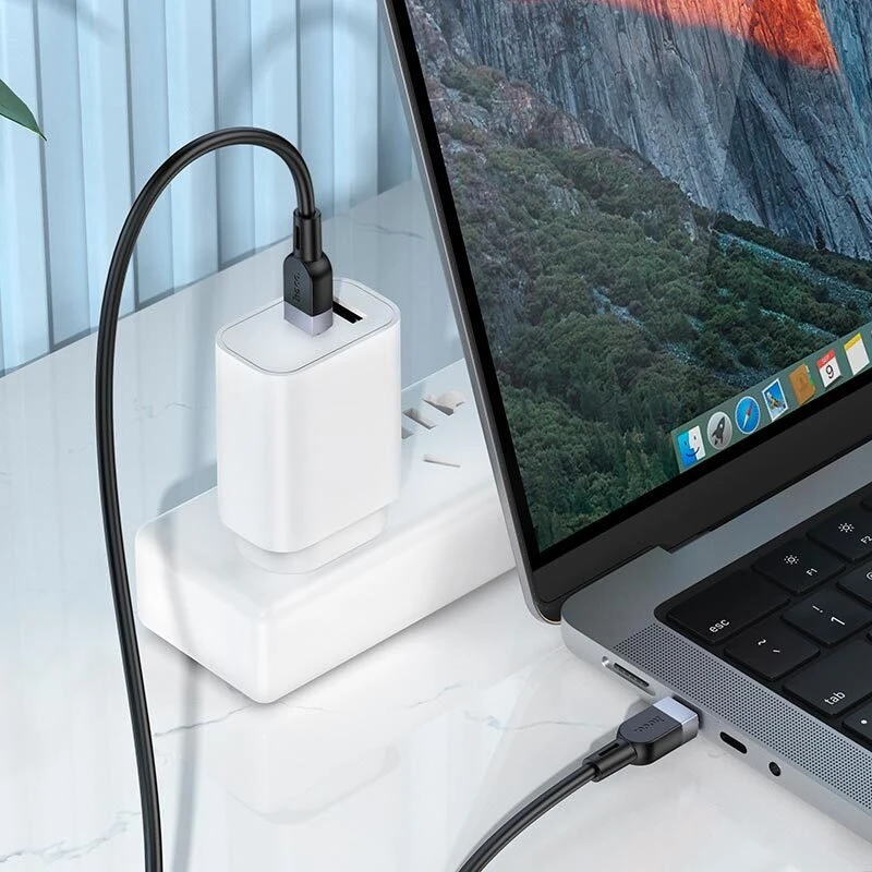 Silicone Cable USB C to USB C Hoco 3A 60W 3 m X109 juodas