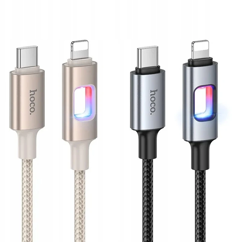 LED laidas USB C - Lightning Hoco PD 27W 1,2 m U144 juodas