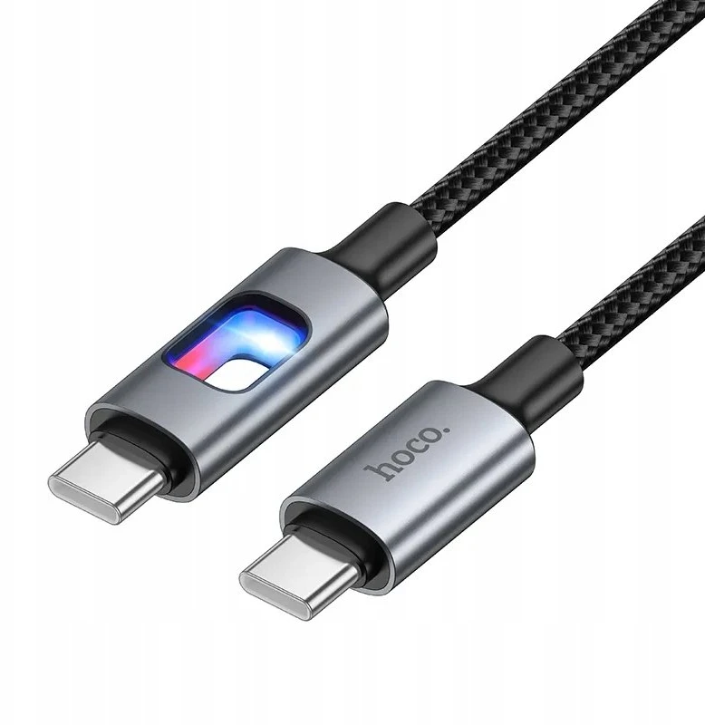 LED Cable USB C to USB C Hoco 3A 60W 1,2 m U144 juodas