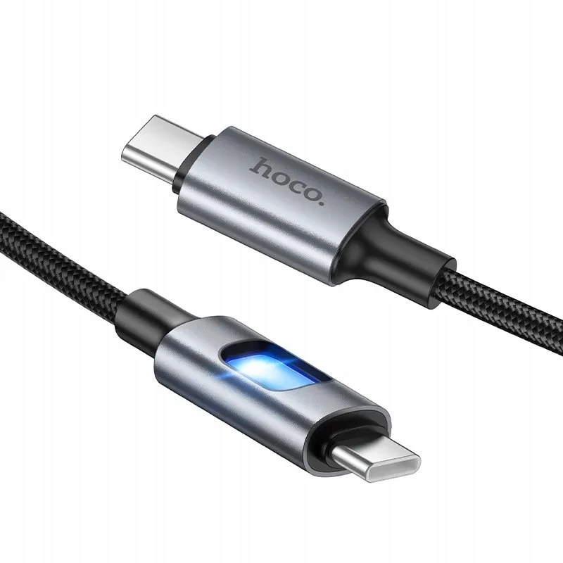 LED Cable USB C to USB C Hoco 3A 60W 1,2 m U144 juodas