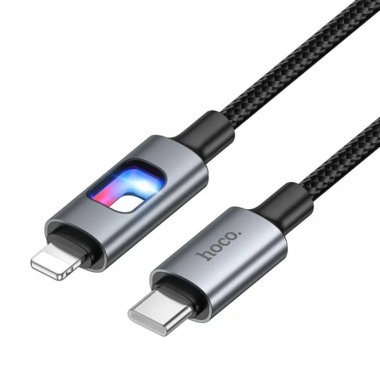 LED laidas USB C - Lightning Hoco PD 27W 1,2 m U144 juodas