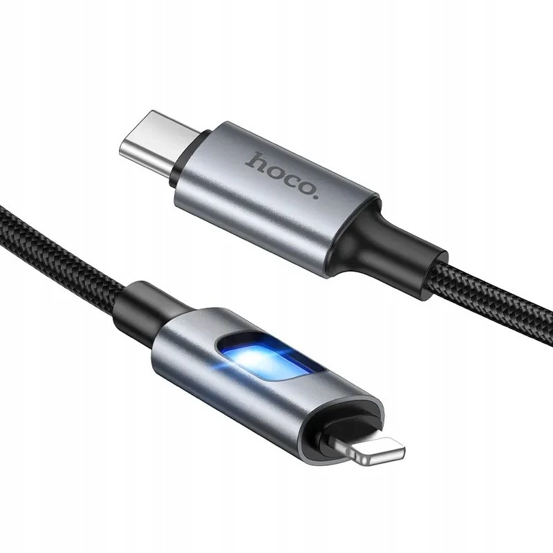 LED laidas USB C - Lightning Hoco PD 27W 1,2 m U144 juodas
