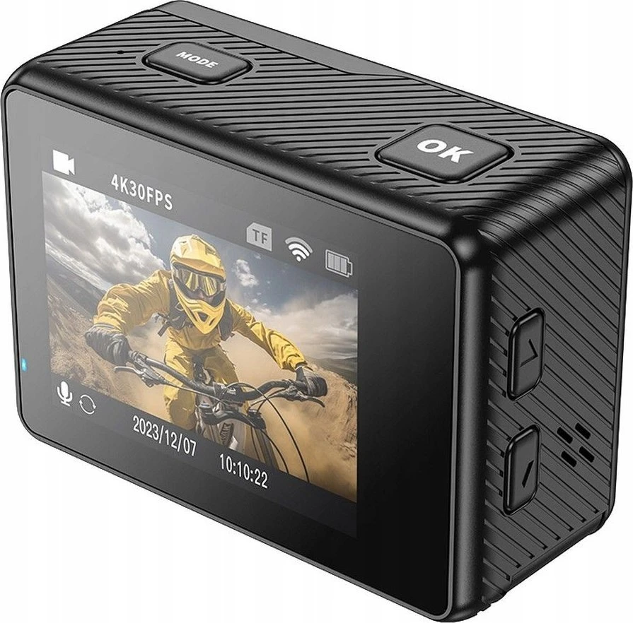 Sportinė kamera Hoco su dviem ekranais 1,3" + 2" 4K/30fps DV101 juodas