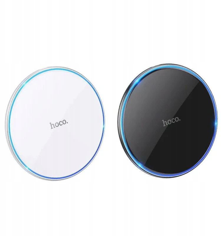 Belaidis įkroviklis Hoco 2A 15W su apšvietimu CW6 PRO baltas