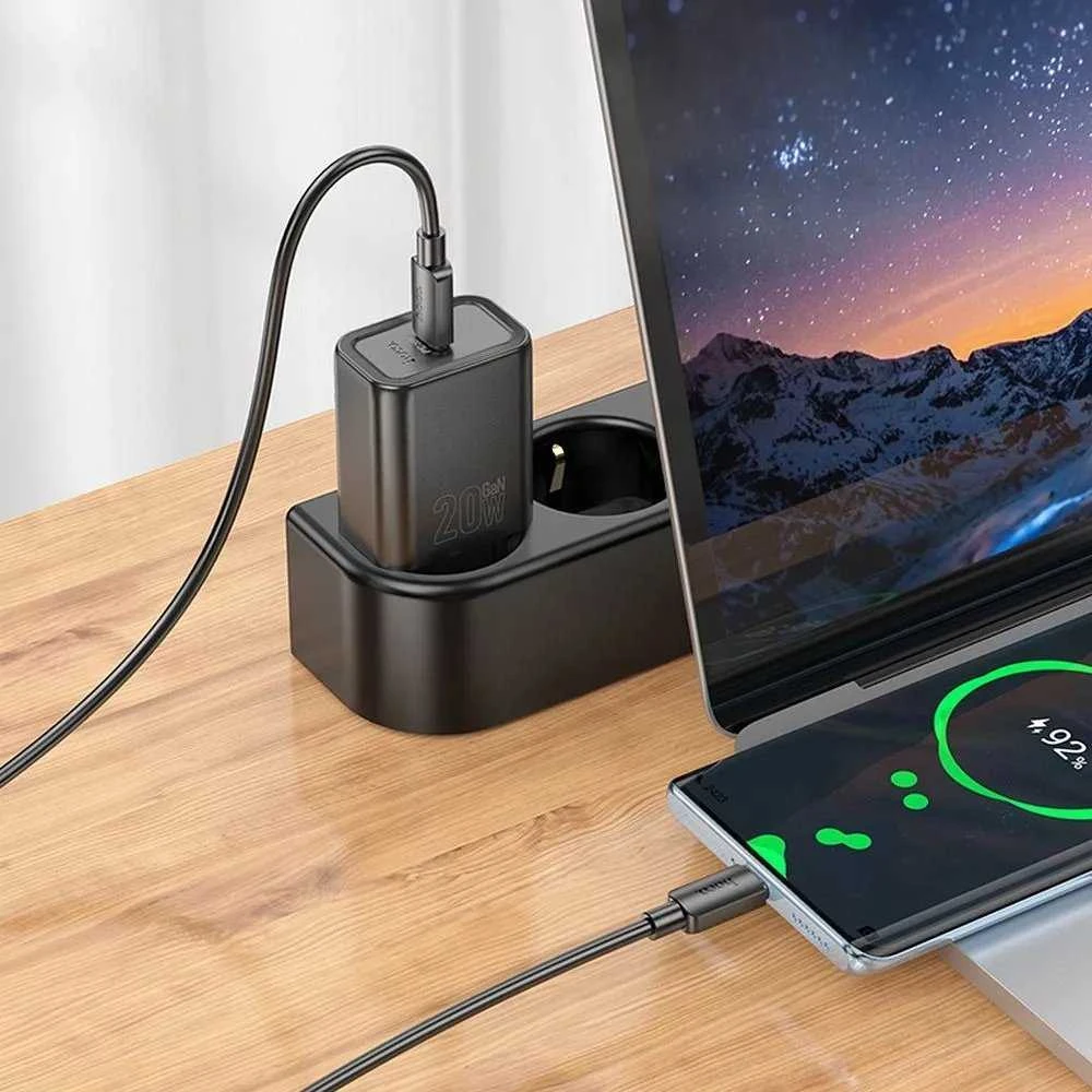 Telefono įkroviklis Hoco USB C QC PD 20W N60 juodas