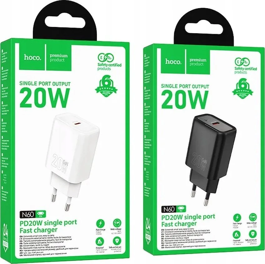Telefono įkroviklis Hoco USB C QC PD 20W N60 baltas