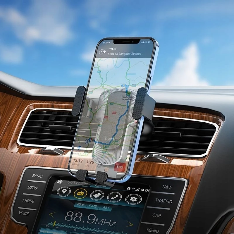 „Gravity“ automobilio telefono laikiklis Hoco oro išleidimo angai CA103 juodas