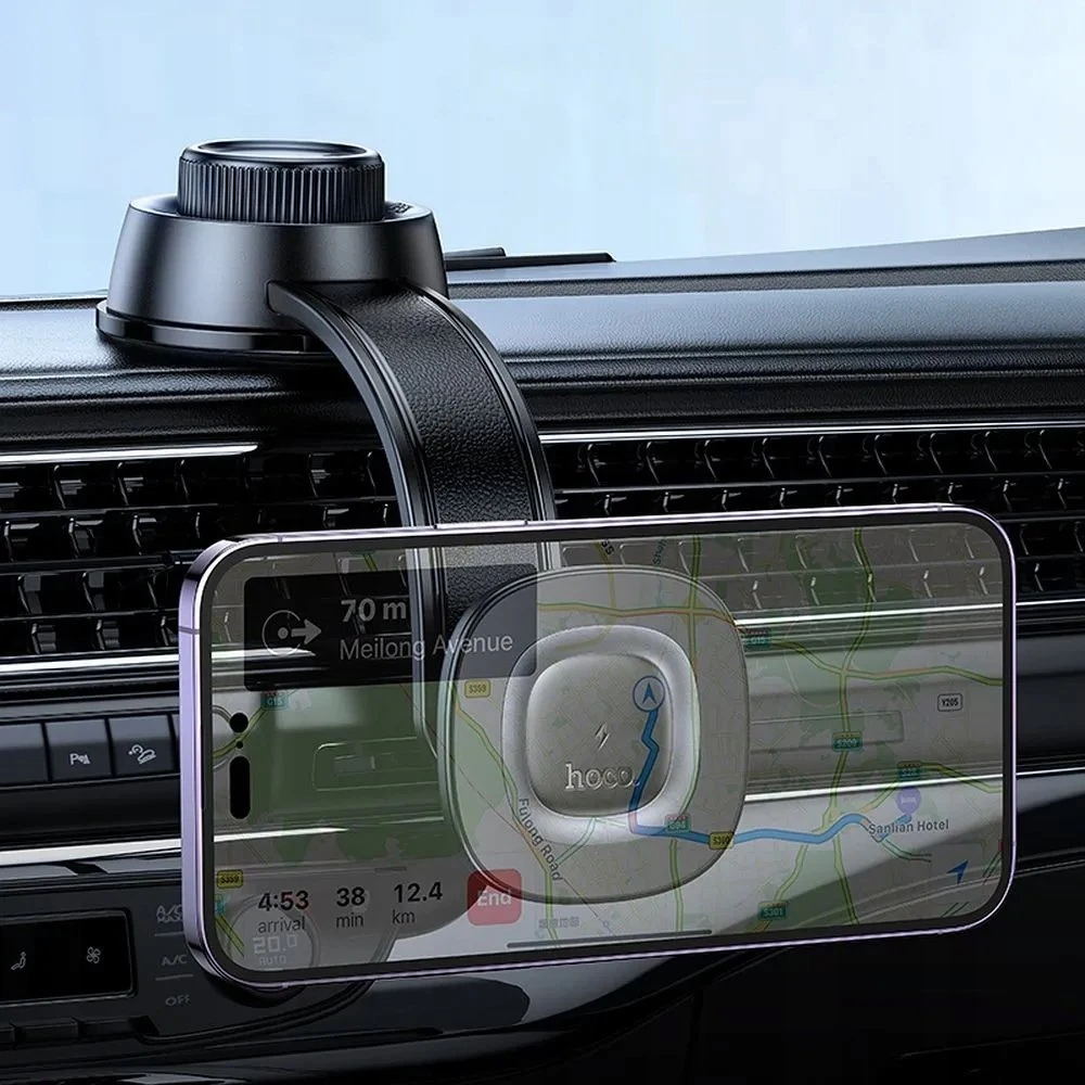 Belaidis telefono laikiklis automobiliui Hoco 15W prietaisų skydeliui HW31 juodas