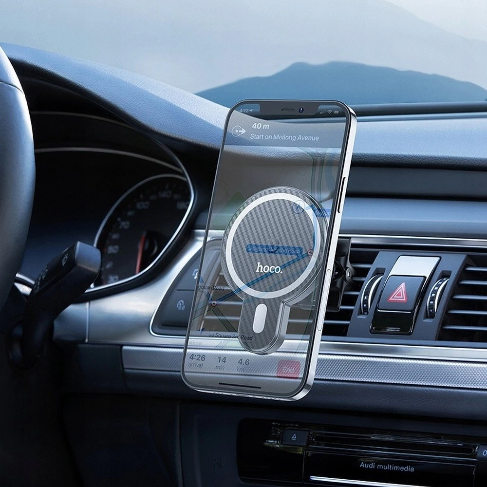 Automobilinis laikiklis-įkroviklis Hoco CA85 Magsafe 15W juodas