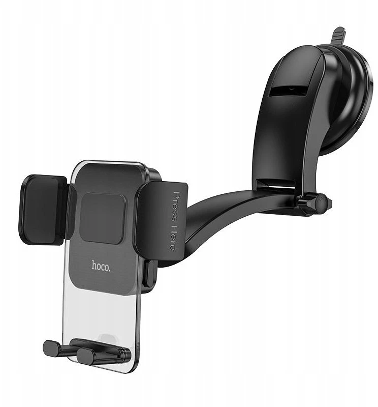 Automobilinis universalus telefono laikiklis Hoco CA118 tvirtinamas ant stiklo, juodas