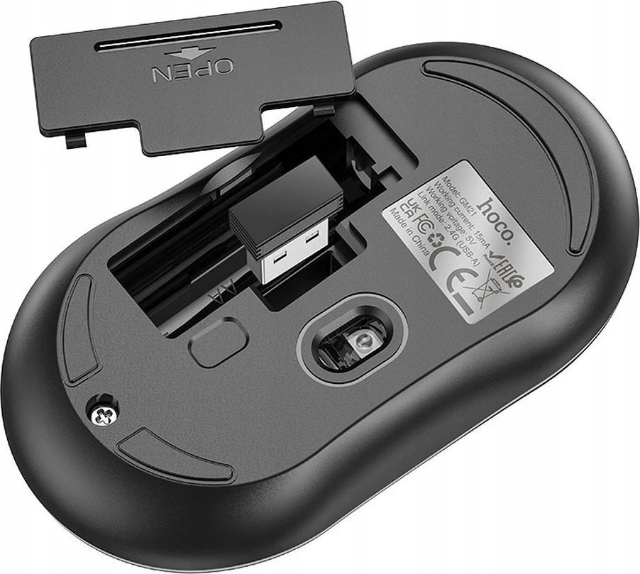 Belaidė pelė Hoco 2,4G 1600 dpi GM21 juodas