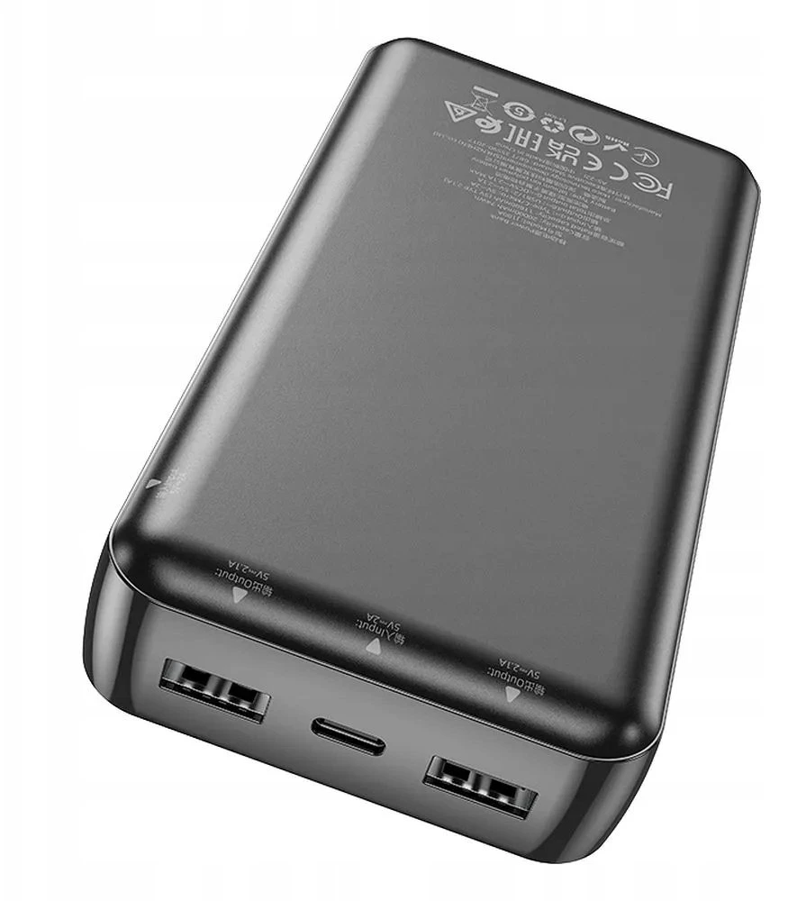 Išorinė baterija Power Bank Hoco J100A 2xUSB-A 20000mAh juodas