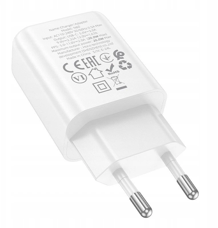 Įkroviklis Hoco N60 20W GaN USB-C baltas