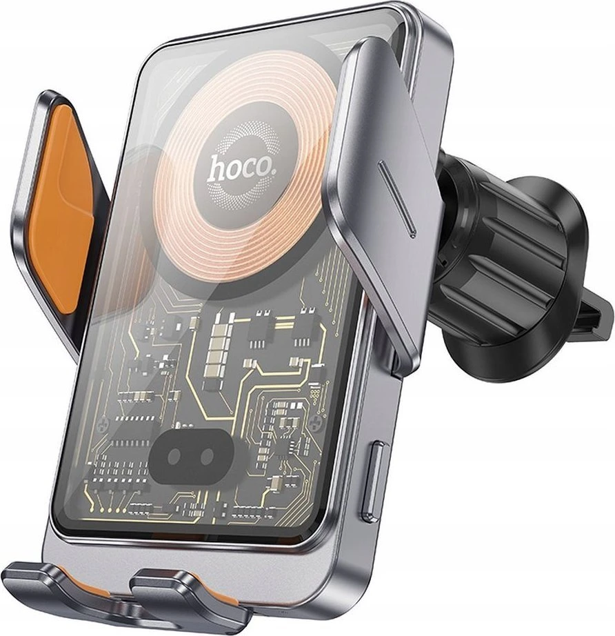 Belaidis automobilio telefono laikiklis Hoco 15 W oro išleidimo angos HW7 pilka