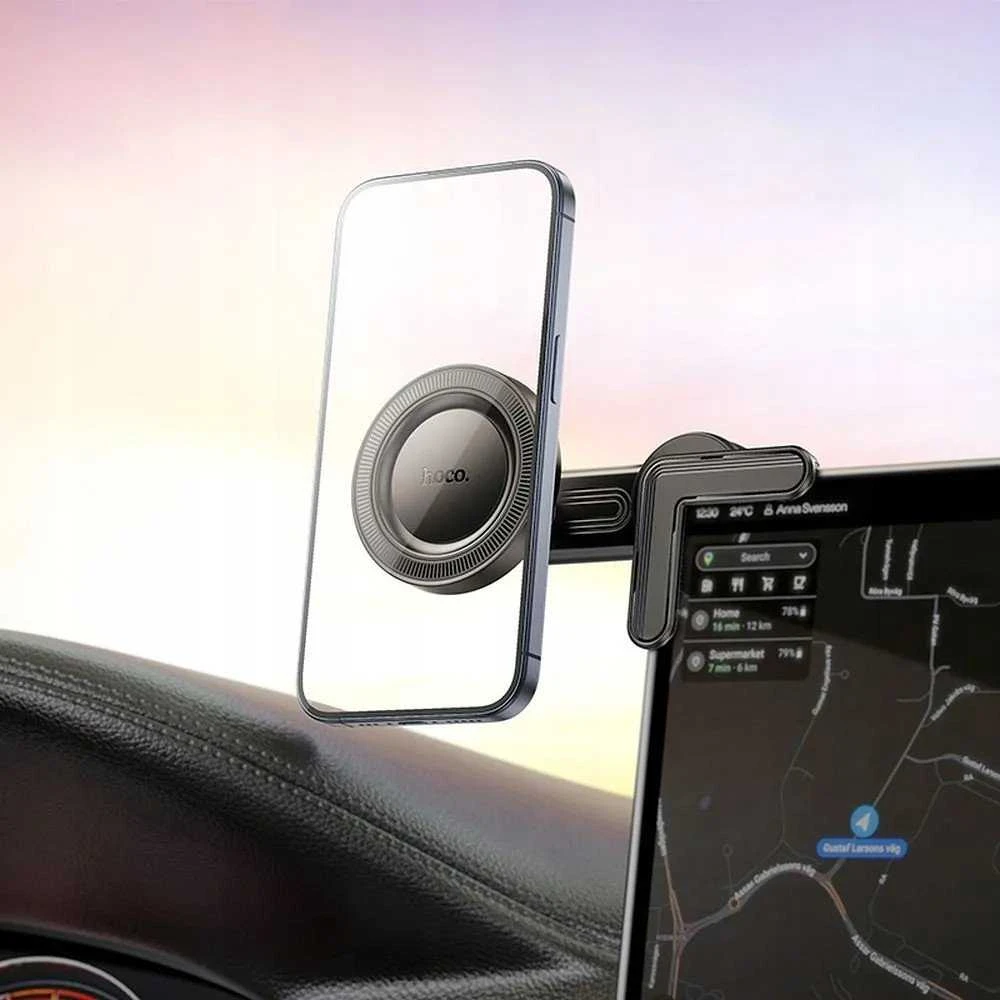 Magnetinis automobilio telefono laikiklis Hoco prietaisų skydeliui H57 juodas