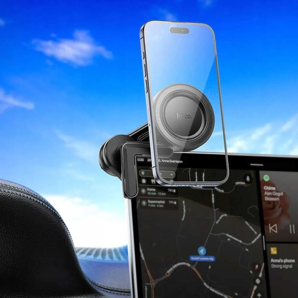 Magnetinis automobilio telefono laikiklis Hoco prietaisų skydeliui H57 juodas