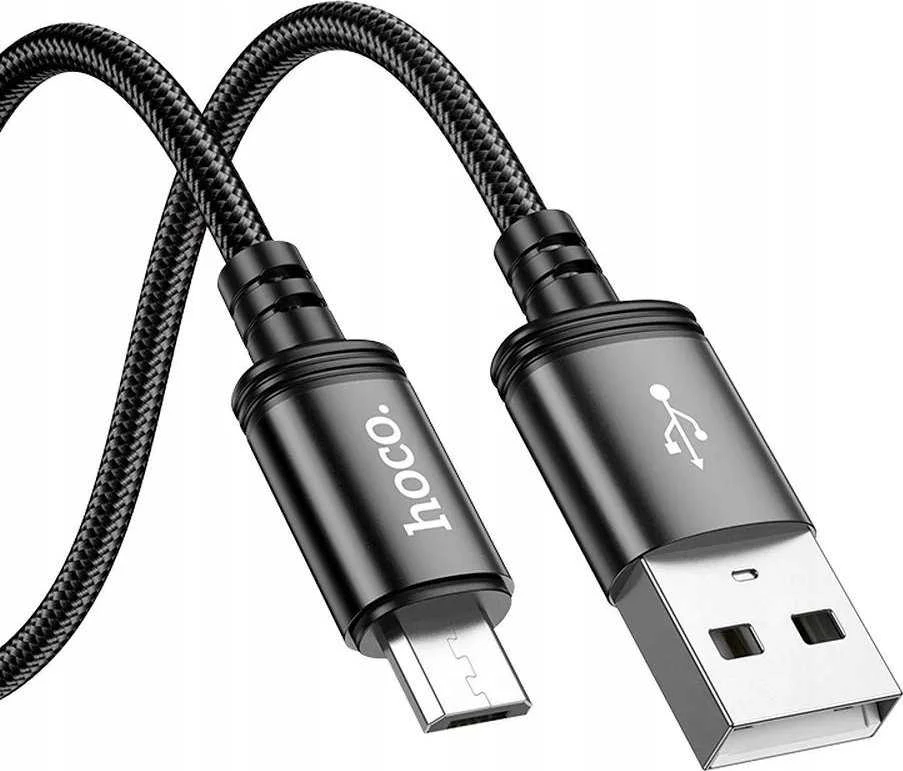 Cable USB A to Micro USB Hoco 2,4A 2 m X89 juodas