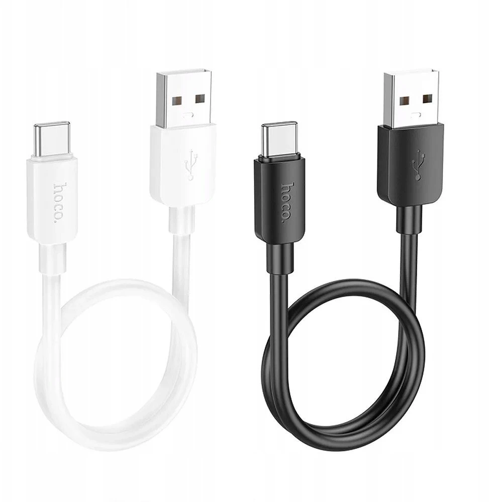 Cable USB A to USB C Hoco PD 2,4A 27W 0,25 m X96 juodas