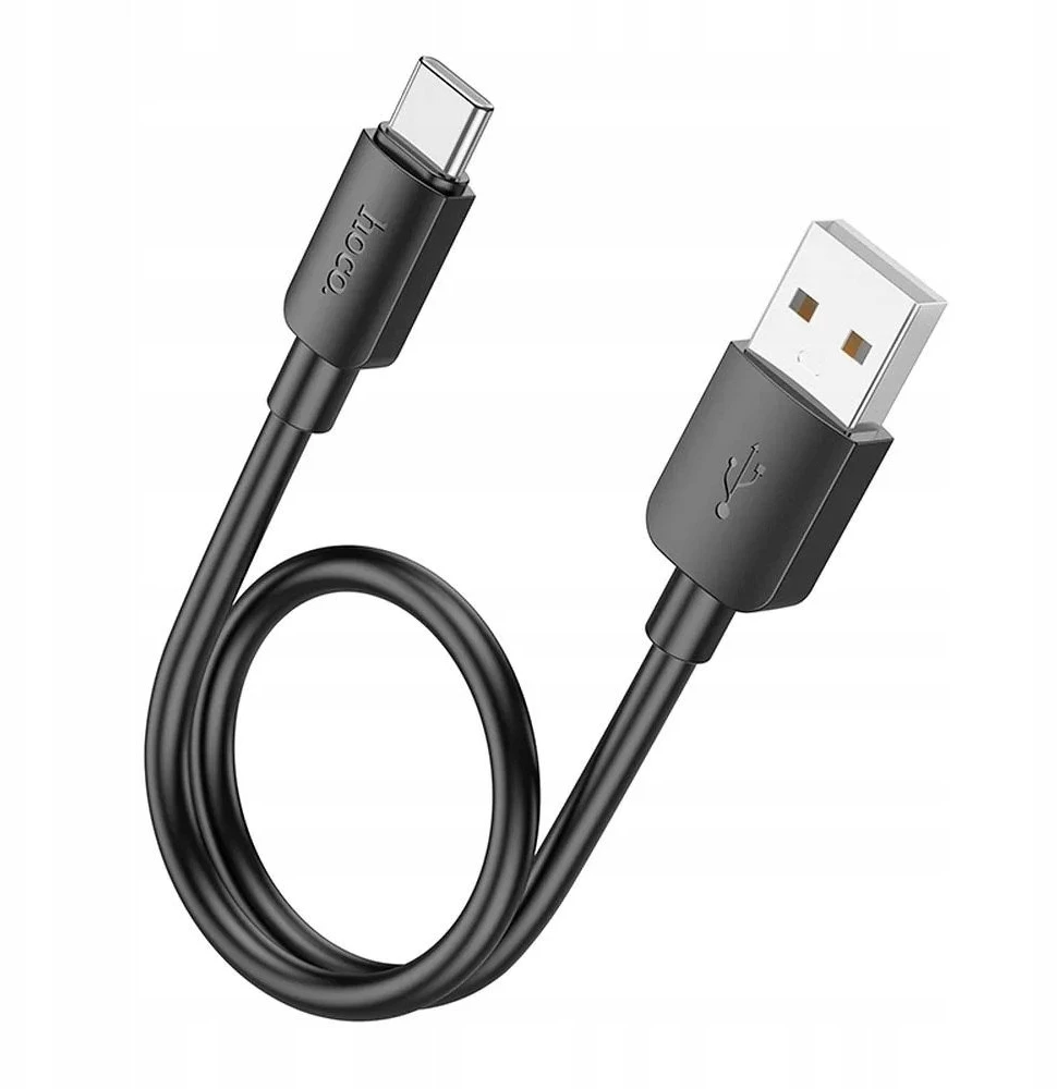 Cable USB A to USB C Hoco PD 2,4A 27W 0,25 m X96 juodas