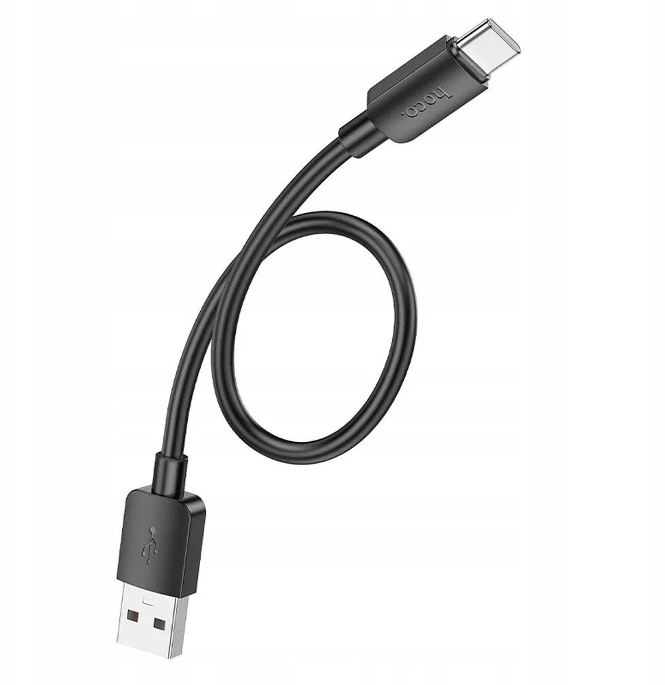 Cable USB A to USB C Hoco PD 2,4A 27W 0,25 m X96 juodas