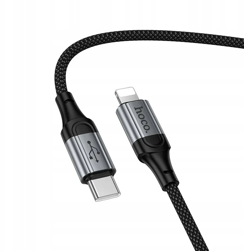 Cable USB A to Lightning Hoco PD 2,4A 1,5 m X121 juodas