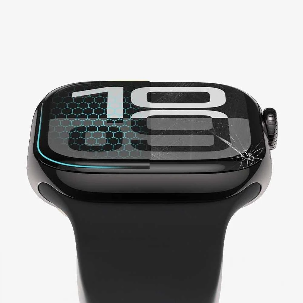 „Tech-Protect Glass Flex+“ 2 hibridinių stiklų pakuotė, skirta „Huawei Watch Fit 3 / 4“ - juoda