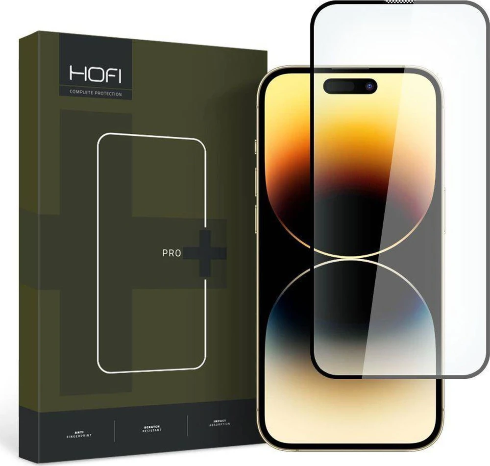 Apsauginis stiklas Apple iPhone 15 Hofi Glass Pro+ juodos spalvos