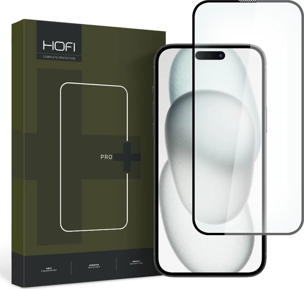 Apsauginis stiklas iPhone 15 Pro Hofi Glass Pro+ juodos spalvos