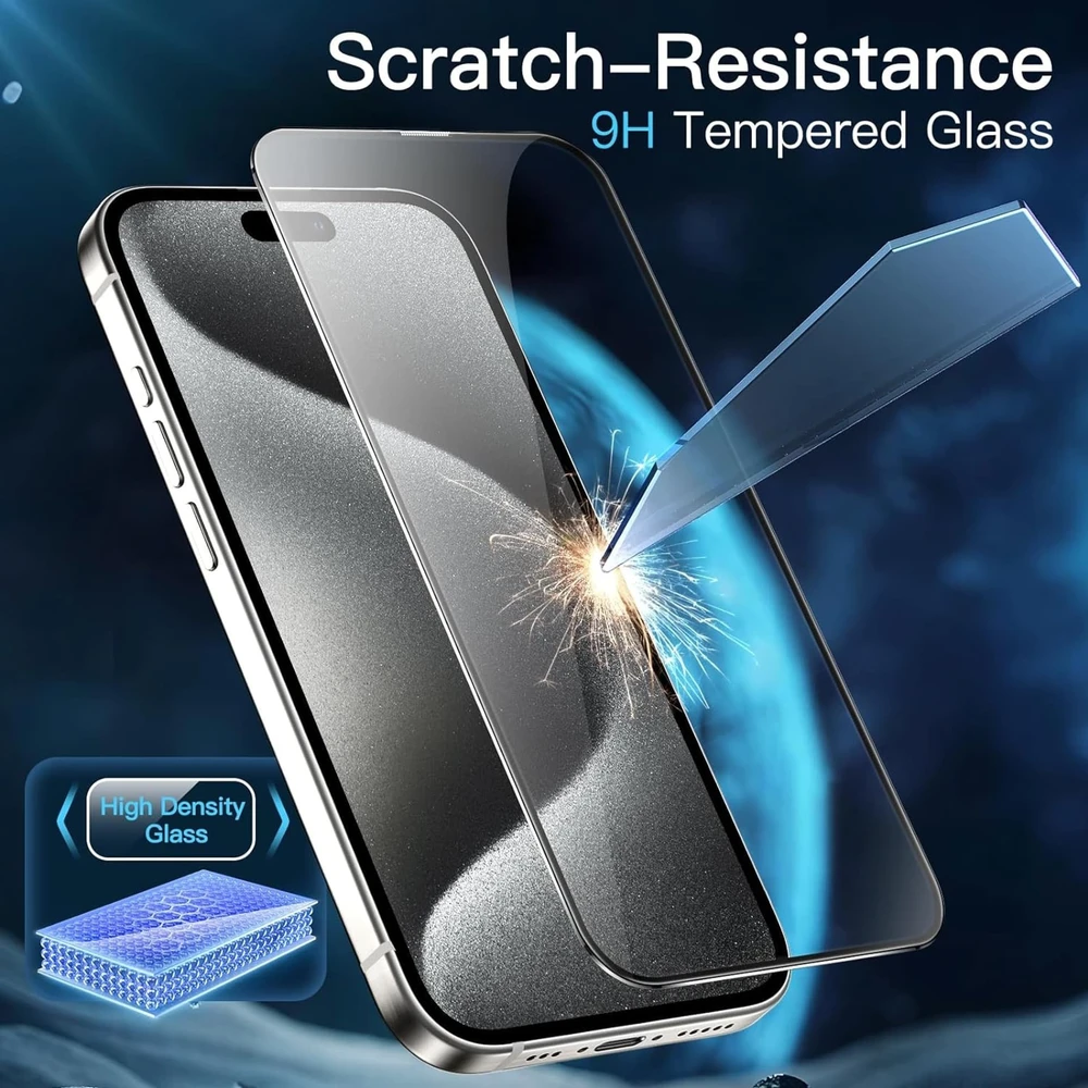 Apsauginis stiklas Apple iPhone 15 Pro Hofi Glass Pro+ juodos spalvos